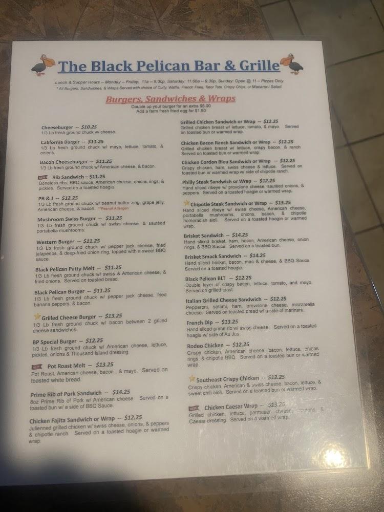 The Black Pelican Bar & Grille - Katering & Kegs Menu image 1